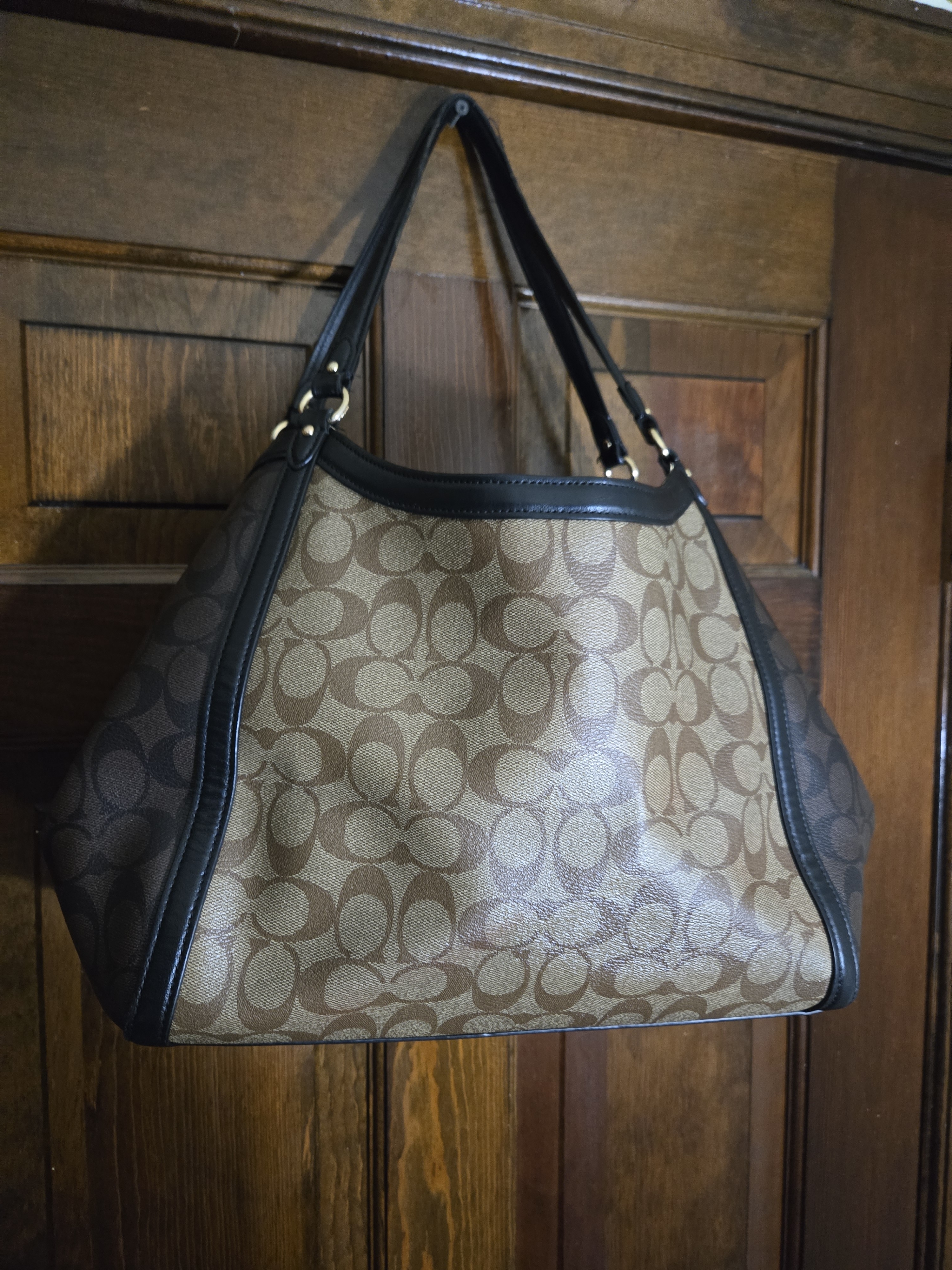 Coach Signature Canvas Hobo Bag In Brown/Khaki